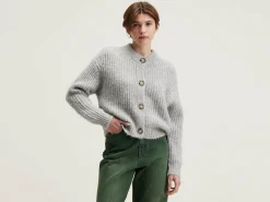 Truien|Bellerose Adyka V-hals Cardigan Light grey