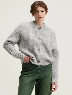 Truien|Bellerose Adyka V-hals Cardigan Light grey