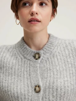 Truien|Bellerose Adyka V-hals Cardigan Light grey