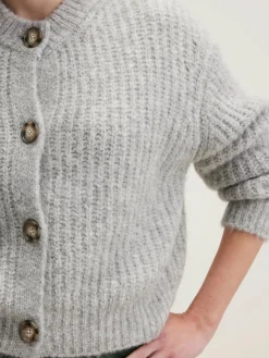 Truien|Bellerose Adyka V-hals Cardigan Light grey
