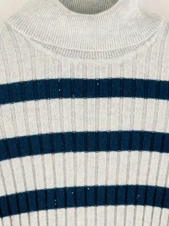 Truien|Bellerose Ayre Hoge Hals Trui Blue jeans / Multicolor