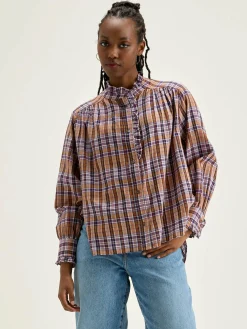 Bekijk Alles|Blouses & Hemden|Bellerose Claudia Geruite Blouse Copper / Light rose