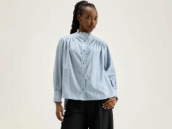 Bekijk Alles|Blouses & Hemden|Bellerose Claudia Gestreepte Blouse Bonbon / Mojito