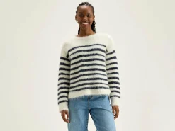 Truien|Bellerose Decat Ronde Hals Trui Natural / Naval