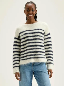 Truien|Bellerose Decat Ronde Hals Trui Natural / Naval