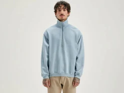 Bekijk Alles|Sweatshirts|Bellerose Fabro Sweatshirt Met Rits Chambray