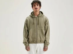 Bekijk Alles|Sweatshirts|Bellerose Falkon Hoodie Met Rits Military