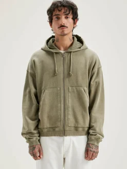 Bekijk Alles|Sweatshirts|Bellerose Falkon Hoodie Met Rits Military