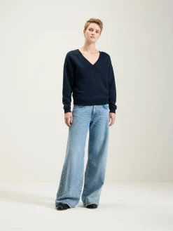 Sweatshirts|Bellerose Fellow V-hals Sweatshirt Navy