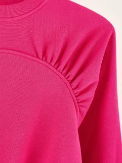Sweatshirts|Bellerose Floris Ronde Hals Sweatshirt Fushia
