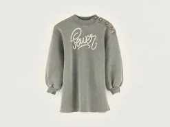 Jurken|Bellerose Francy Sweatshirtjurk Black sand