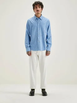 Bekijk Alles|Hemden|Bellerose Franklin Popeline Hemd Blue