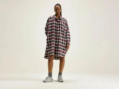 Jurken|Bellerose Genk Hemdjurk Antique white / Ebene / Wine