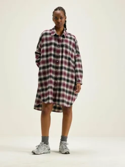 Jurken|Bellerose Genk Hemdjurk Antique white / Ebene / Wine