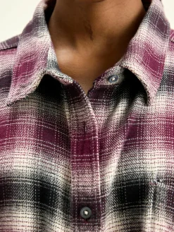 Jurken|Bellerose Genk Hemdjurk Antique white / Ebene / Wine