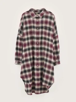 Jurken|Bellerose Genk Hemdjurk Antique white / Ebene / Wine