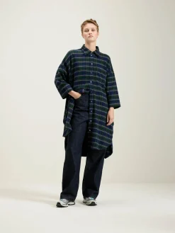 Jurken|Bellerose Gladys Hemdjurk Blueberry / Gardenia