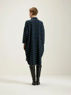 Jurken|Bellerose Gladys Hemdjurk Blueberry / Gardenia