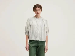 Bekijk Alles|Blouses & Hemden|Bellerose Ink Cropped Blouse Antique white / Myrtille