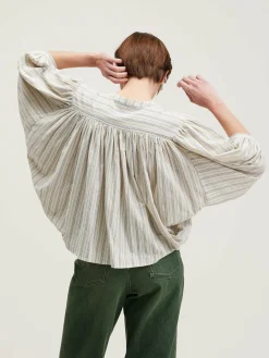 Bekijk Alles|Blouses & Hemden|Bellerose Ink Cropped Blouse Antique white / Myrtille