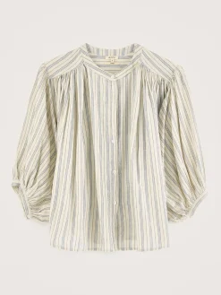 Bekijk Alles|Blouses & Hemden|Bellerose Ink Cropped Blouse Antique white / Myrtille