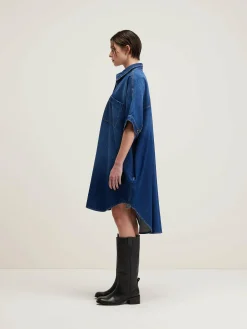 Jurken|Bellerose Klenn Hemdjurk Blue stone