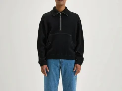 Bekijk Alles|Sweatshirts|Bellerose Mabro Sweatshirt Met Rits Black