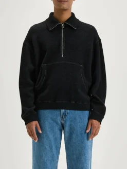 Bekijk Alles|Sweatshirts|Bellerose Mabro Sweatshirt Met Rits Black