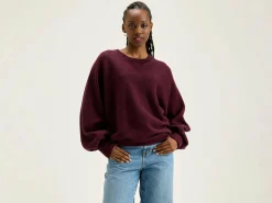 Bekijk Alles|Sweatshirts|Bellerose Milos Ronde Hals Sweatshirt Wine