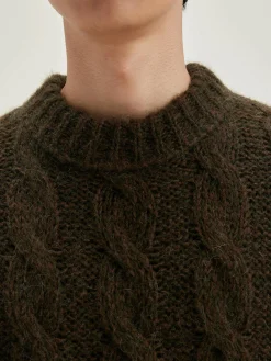 Bekijk Alles|Truien|Bellerose Noft Kabeltrui Dark olive