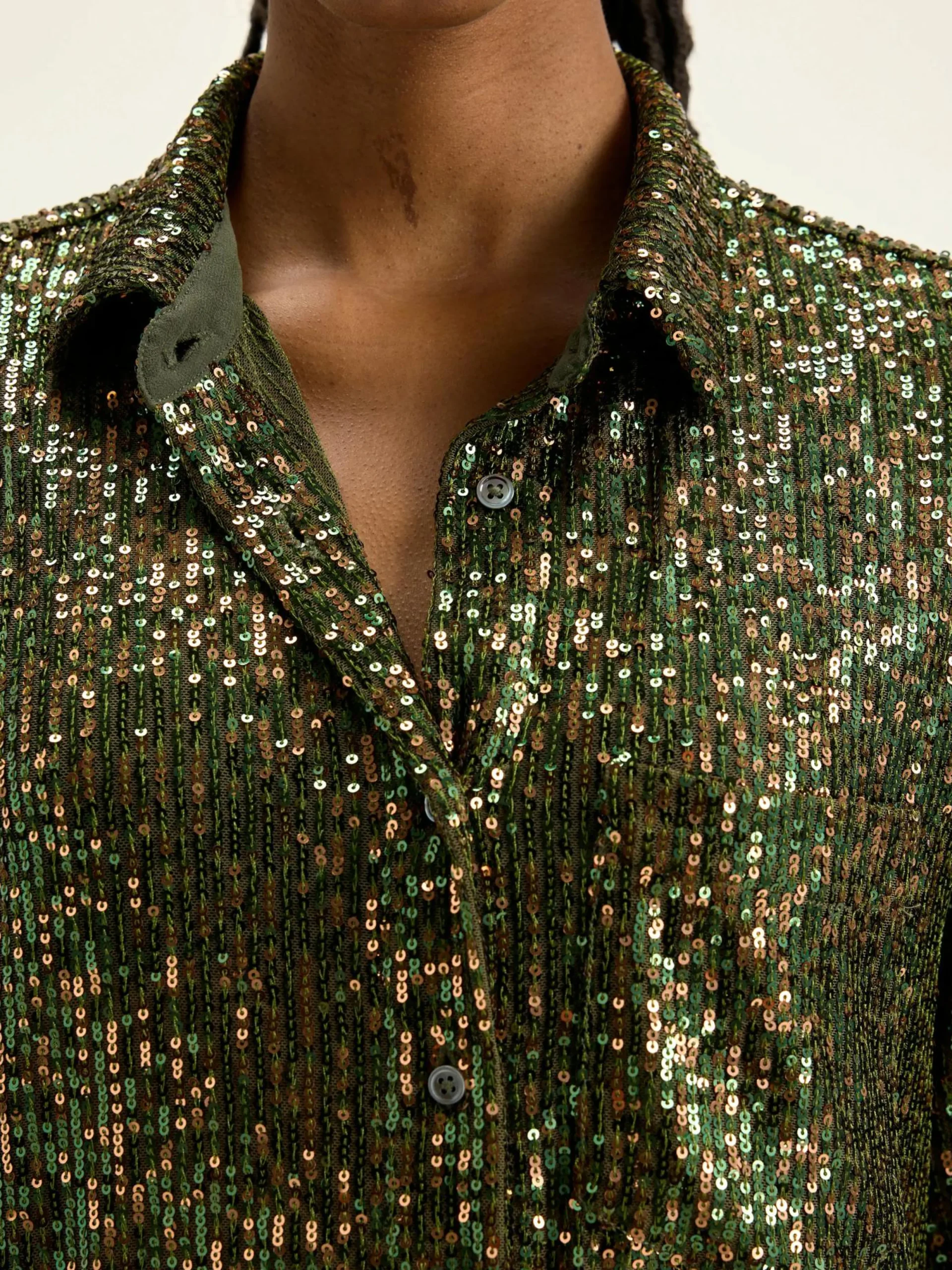 Blouses & Hemden|Bellerose Pekin Paillettenhemd Moss