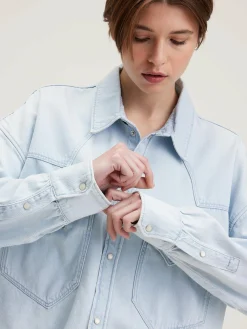Blouses & Hemden|Bellerose Polar Cropped Hemd Used light blue