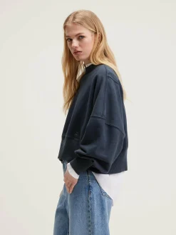 Bekijk Alles|Sweatshirts|Bellerose Salva Cropped Sweatshirt Black beauty