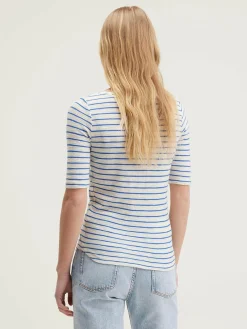 T-Shirts|Bellerose Seas Slim T-shirt Ecru / True blue