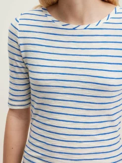 T-Shirts|Bellerose Seas Slim T-shirt Ecru / True blue