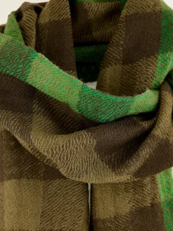 Sjaals|Bellerose Sidiki Geruite Sjaal Jeep / Moss