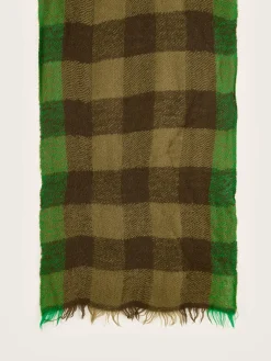 Sjaals|Bellerose Sidiki Geruite Sjaal Jeep / Moss