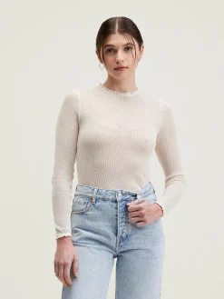 Bekijk Alles|T-Shirts|Bellerose Vibke Lange Mouwen T-shirt Cream