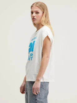 T-Shirts|Bellerose Vice Regular Katoen T-shirt Vintage white