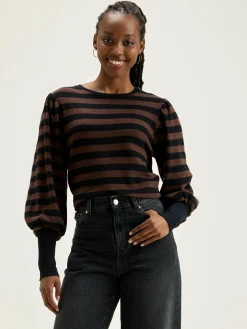 Bekijk Alles|T-Shirts|Bellerose Vidoum Pofmouwen T-shirt Deep well / Lychee