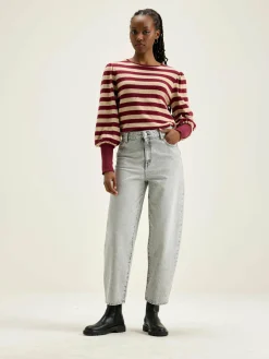 Bekijk Alles|T-Shirts|Bellerose Vidoum Pofmouwen T-shirt Antique white / Grenat