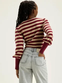 Bekijk Alles|T-Shirts|Bellerose Vidoum Pofmouwen T-shirt Antique white / Grenat