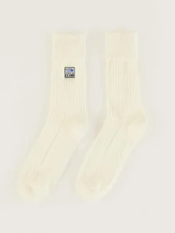 Bekijk Alles|Sokken|Bellerose Vocani Geribde Sokken Ecru