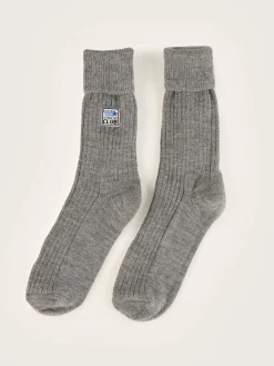 Sokken|Bellerose Vocani Geribde Sokken Grey melange