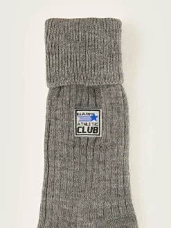 Sokken|Bellerose Vocani Geribde Sokken Grey melange